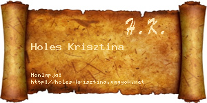 Holes Krisztina névjegykártya
